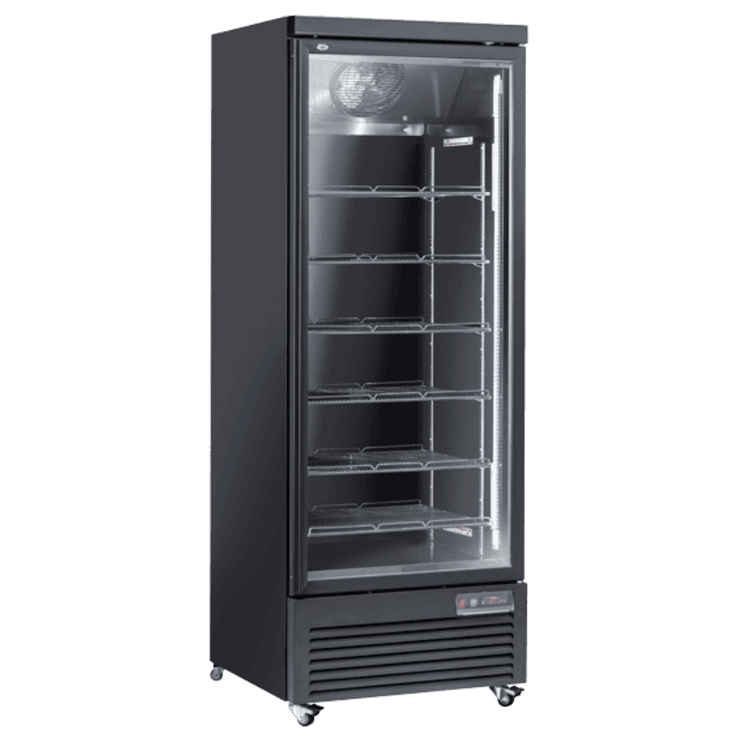 Dryckeskyl RCG 750 i svart, med glasdörr och LED