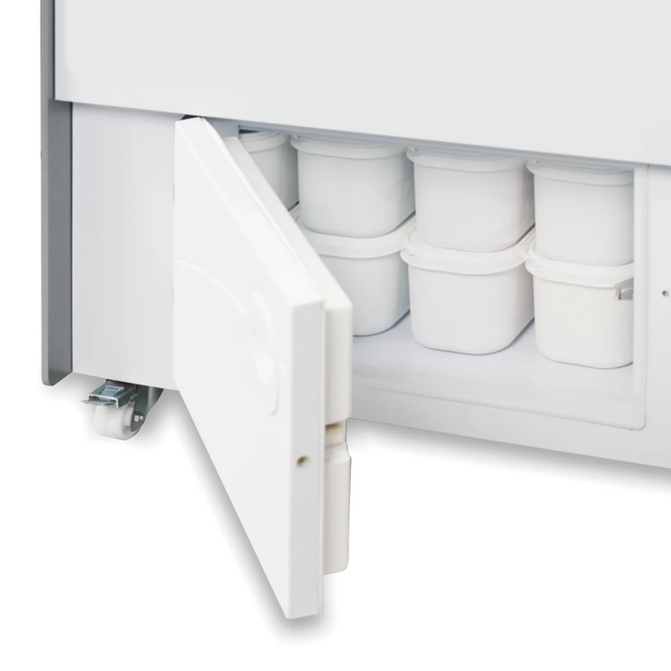 TEFCOLD BERMUDA VIEW RV10 Glassdisk 300 L, närbild på kant eller ram runt dörren