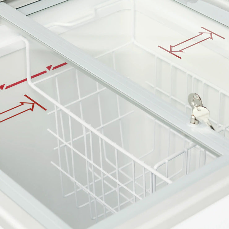 TEFCOLD IC102SC Frysbox 108 L, detaljbild på beslag eller hantering