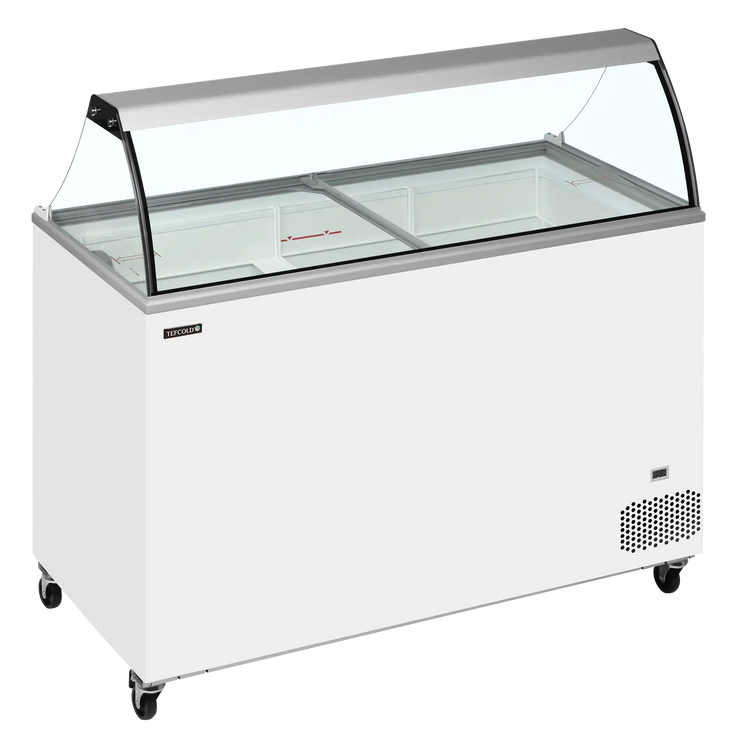 TEFCOLD IC402SC-SO Glassfrys 401 L, sedd rakt framifrån mot vit bakgrund