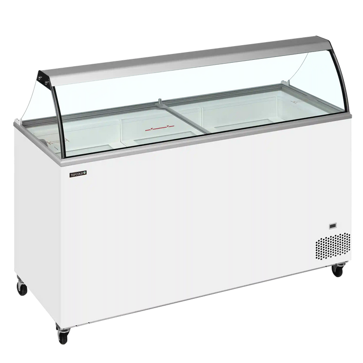 TEFCOLD IC502SC-SO Glassfrys 491 L, sedd rakt framifrån mot vit bakgrund