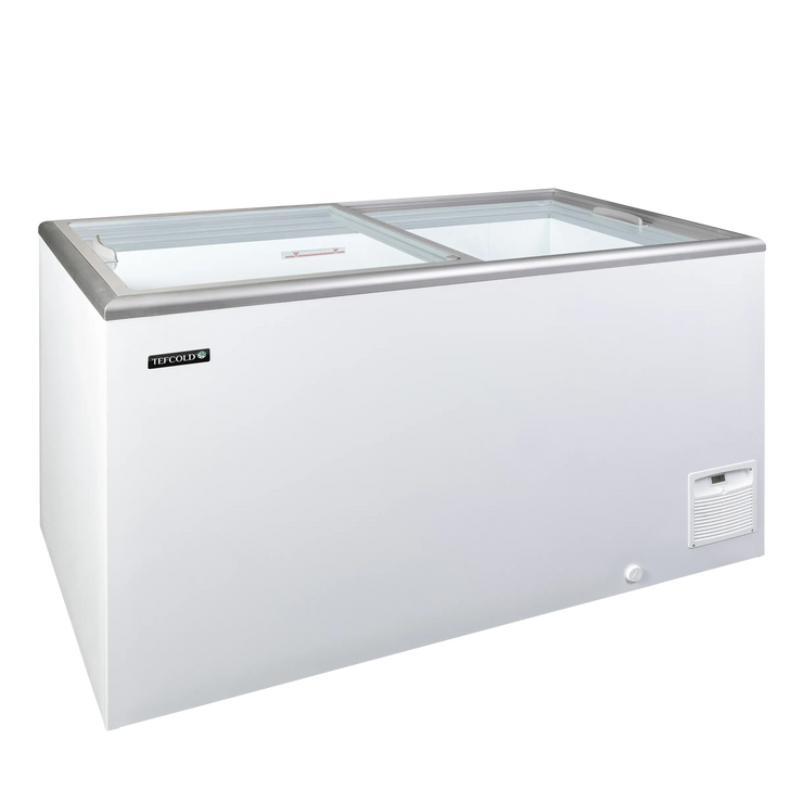 TEFCOLD IDA400-W1 Frysbox 426 L, sedd rakt framifrån mot vit bakgrund