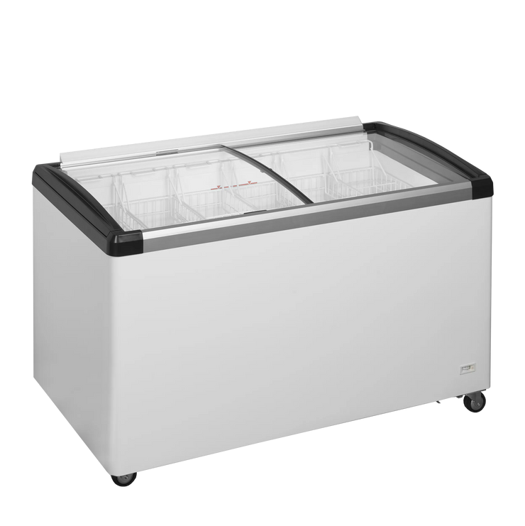 TEFCOLD IDB400-W1 Frysbox 435 L, sedd rakt framifrån mot vit bakgrund