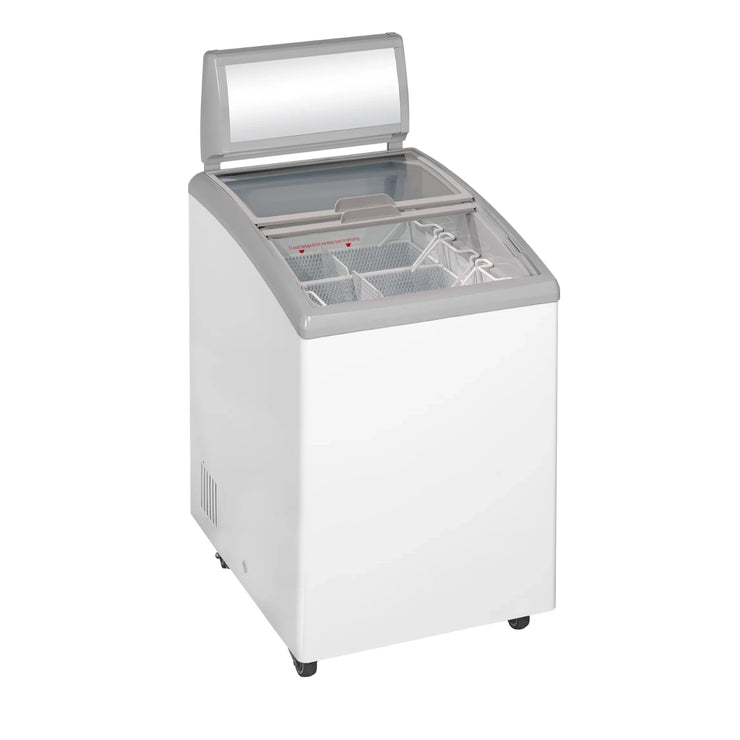 TEFCOLD IDC152C-W1 Frysbox 152 L, sedd från sidan mot vit bakgrund