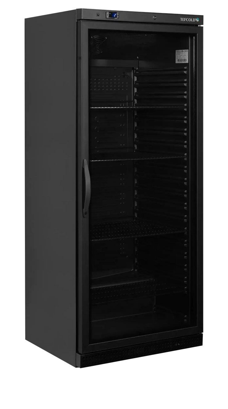 TEFCOLD UR600G Dryckeskyl i svart utförande sedd framifrån