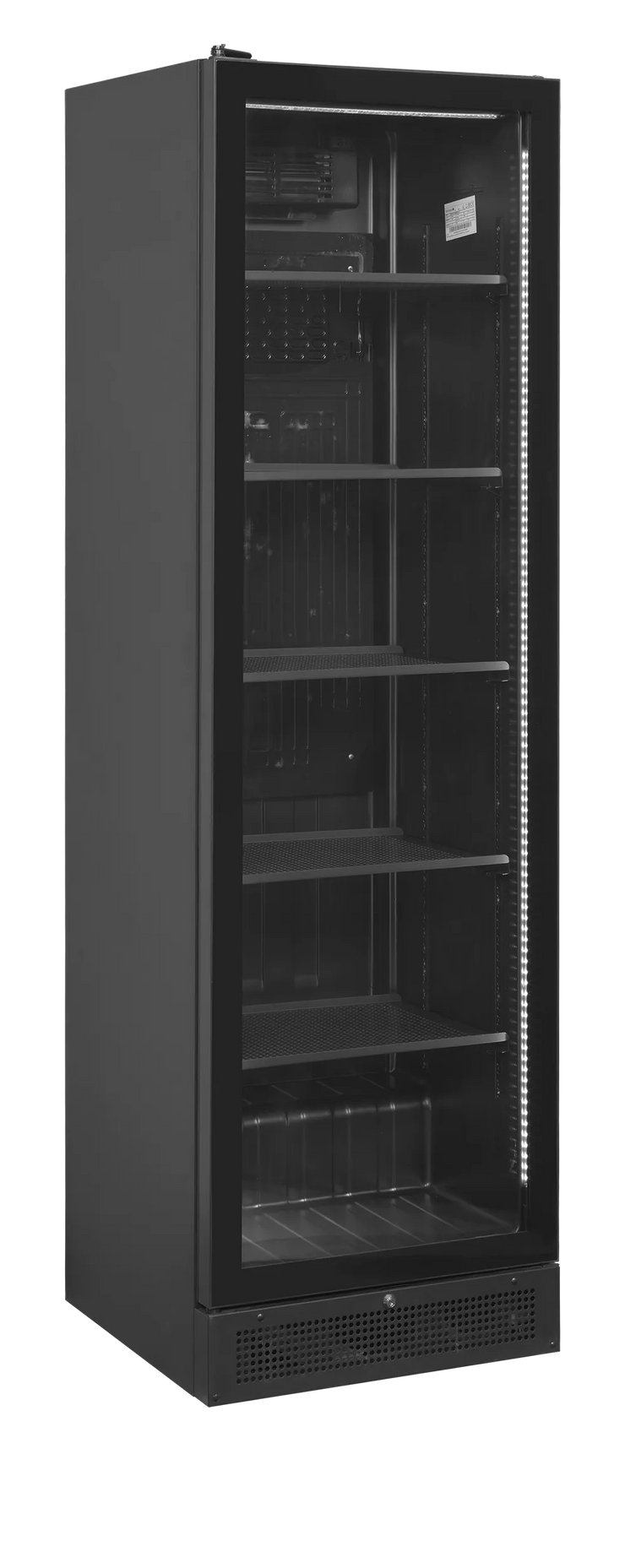 TEFCOLD SCU1425 FRAMELESS Dryckeskyl utan innehåll, sedd snett framifrån.