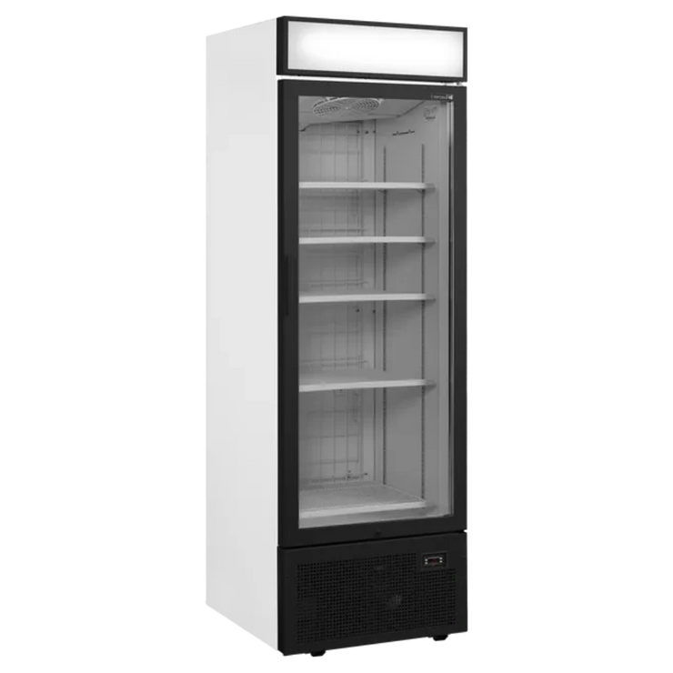 TEFCOLD UFSC1450GCP NF Displayfrys med svart ram och LED-skylt