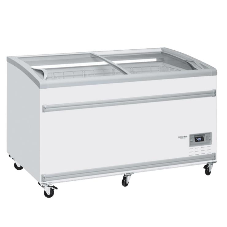 Cool Head VF 1450SW Frysbox med skjutbara glaslock i vit modell.