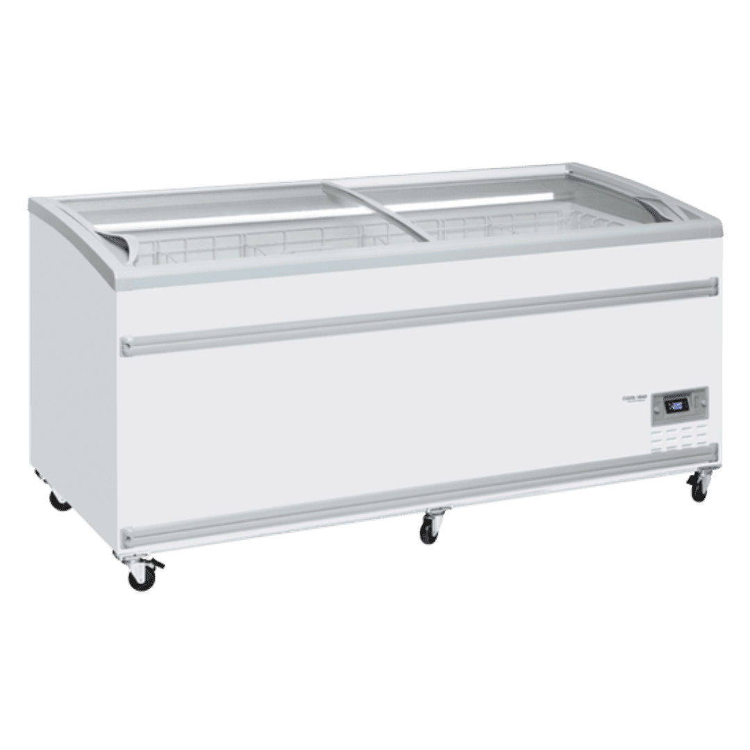 Cool Head VF 1850SW Frysbox med skjutbara glaslock i vit modell.