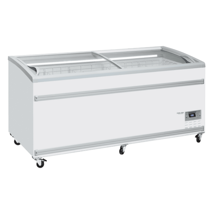 Cool Head VF 1850SW Frysbox med skjutbara glaslock i vit modell.