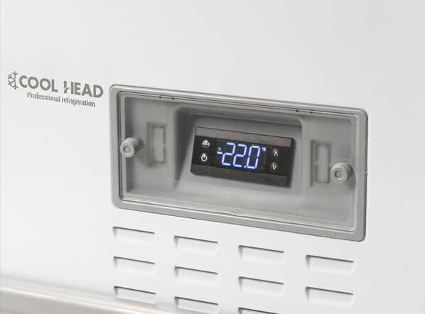 Temperaturdisplay på Cool Head VF 1850SW Frysbox.