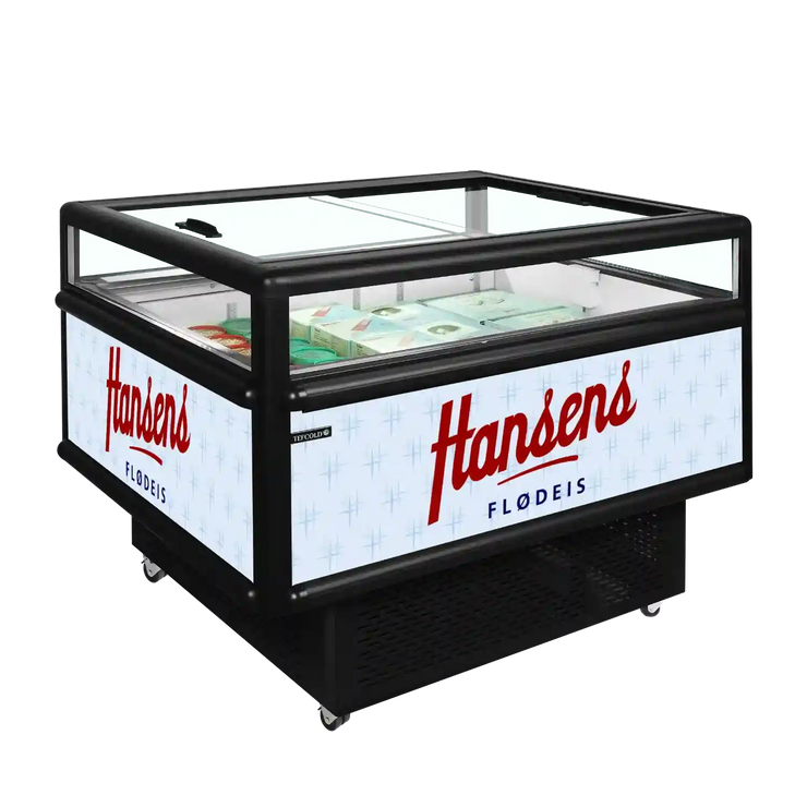 TEFCOLD UHD201 Black Frysgondol med kundanpassad branding