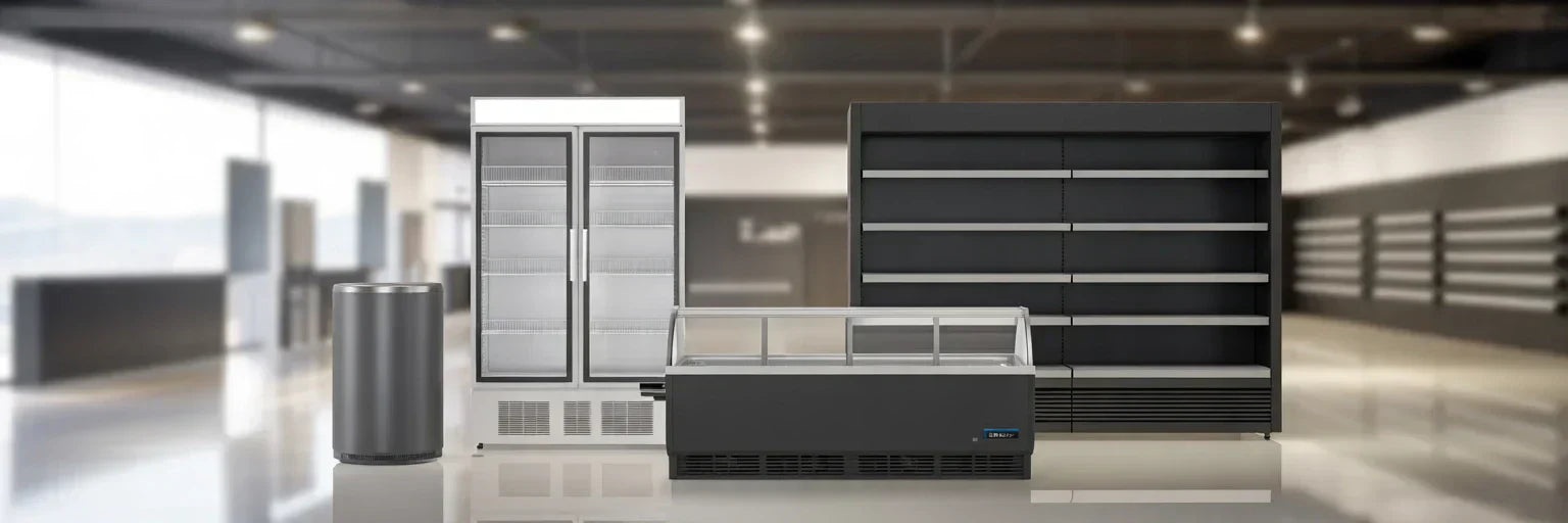 Flera kyltyper uppställda i en modern lagermiljö.