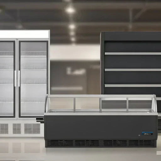 Flera kyltyper uppställda i en modern lagermiljö.