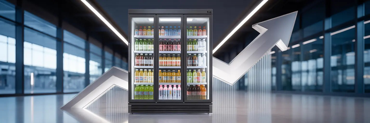 Displaykyl framför stigande pil som visar tillväxt.