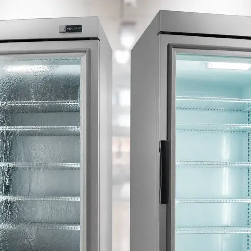 Skillnaden mellan en isig frys och en avfrostad displayfrys