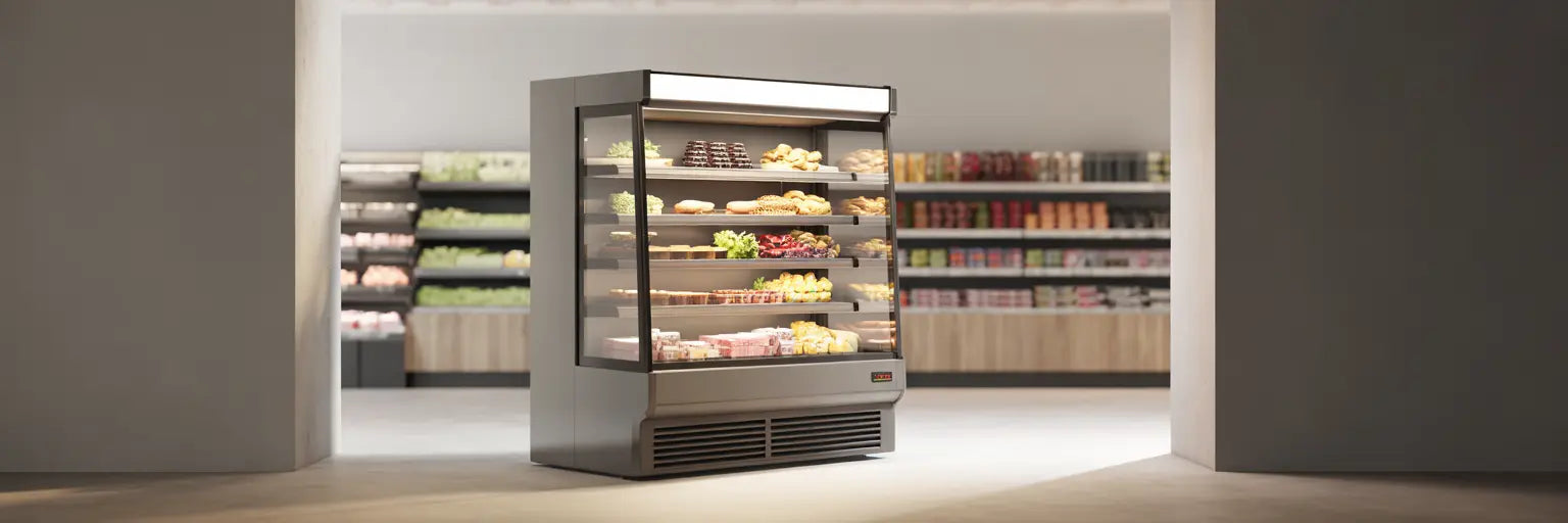 Kylmonter i butiksmiljö med tydlig och full presentation