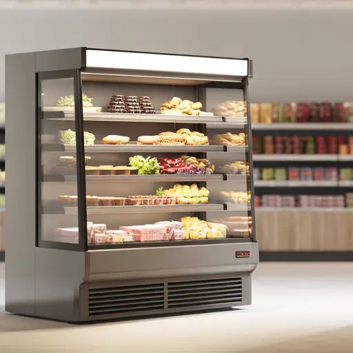 Kylmonter i butiksmiljö med tydlig och full presentation