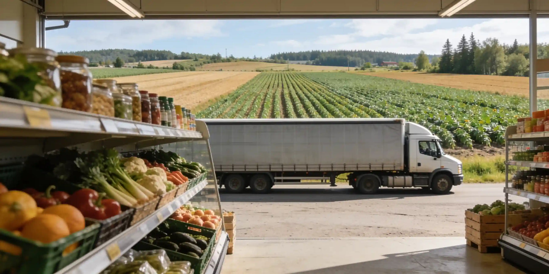 Transport av mat från gård till butik i livsmedelskedjan