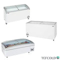 Frysboxar från TEFCOLD med transparent lock för tydlig produktvisning.