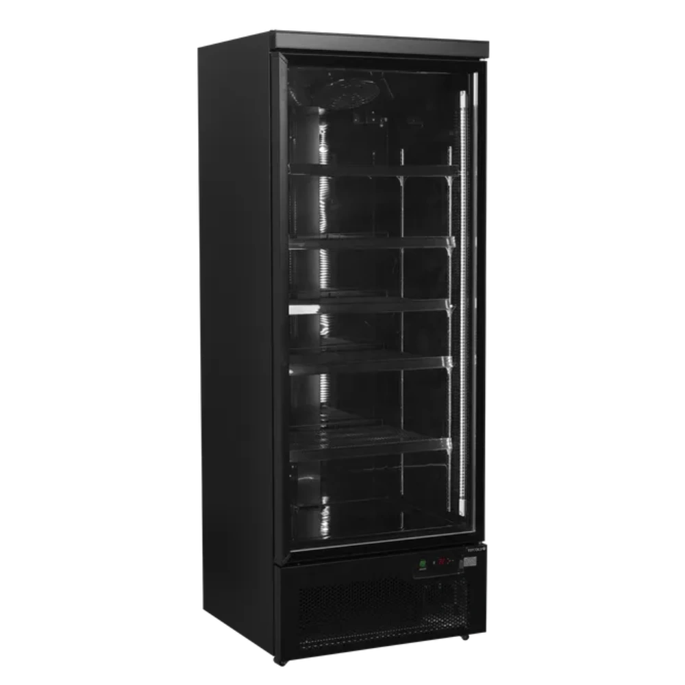 TEFCOLD Atom Maxi C1DBB Dryckeskyl med mörkt glas och LED-belysning.