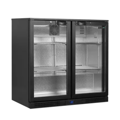 Tefcold BA26H Barkyl med stängda glasdörrar och tom inredning.