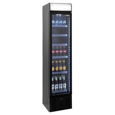 SARO DK 134 PRO SLIM displaykyl med flaskförvaring och LED-belysning