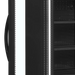 Sida av Tefcold CEV425 BLACK Displaykyl med dörr och belysning.