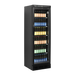 Tefcold CEV425 BLACK Displaykyl fylld med flaskor i flera färger.