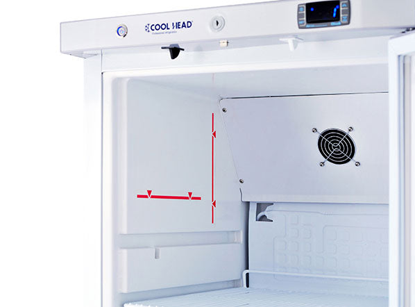Invändiga måttmarkeringar i Cool Head CRG 6 Displaykyl