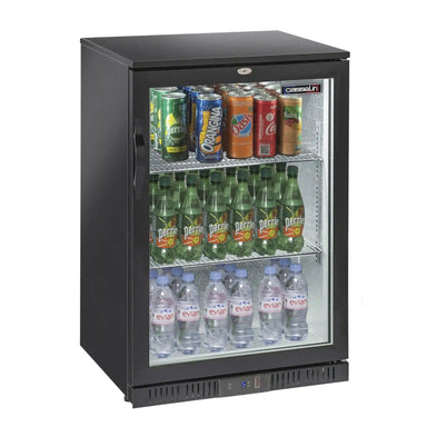 Casselin CAB1P barkyl med enkel glasdörr, invändig belysning och hyllplan