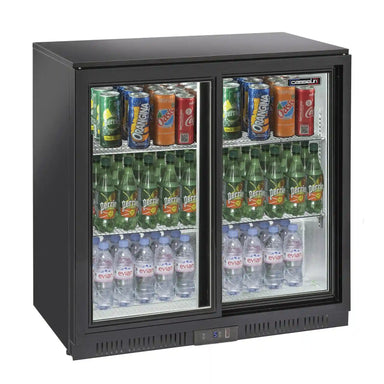 Casselin CAB2PC barkyl med två glasdörrar, invändig belysning och hyllplan