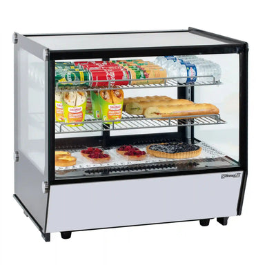 Casselin CVRE120L kylmonter med rak glasfront, hyllplan och invändig LED-belysning.