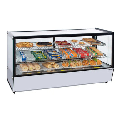 Casselin CVRE200L kylmonter med rak glasdesign, hyllor i metall och LED-belysning.