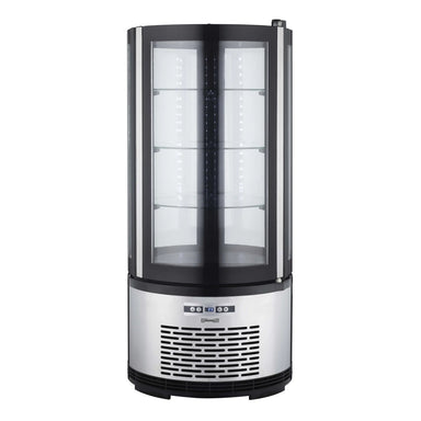 Casselin CVRR100L kylmonter i stängd vy med rund glasdesign och LED-belysning.