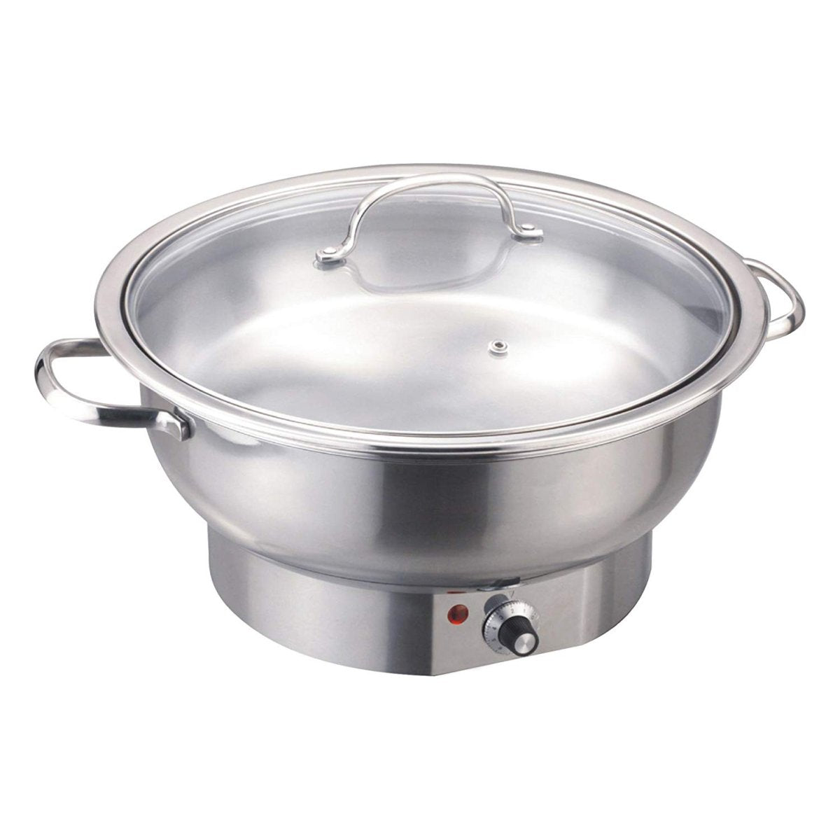 Adexa ECD06DE Chafing Dish Elektrisk Rund Glaslock Rostfritt Stål 6 liter