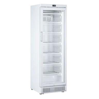 Cool Head CNG 390 Displayfrys 320 L, sedd rakt framifrån mot vit bakgrund