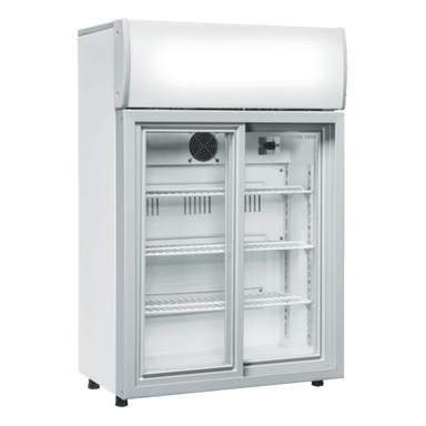 Cool Head DC 85S bänkkyl med glas och dubbla skjutdörrar samt fem hyllor