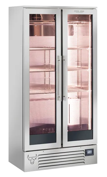 Cool Head QM 728 Dry aging-skåp 458 L, sedd rakt framifrån mot vit bakgrund