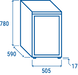Måttskiss av Cool Head RCF 85 dryckeskyl med höjd 780 mm, bredd 505 mm och djup 590 mm.