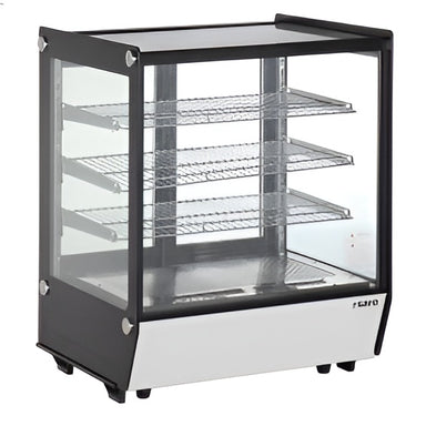 SARO TAMAR 145 Kylmonter i bordsmodell med fyra hyllor och glas på alla sidor.