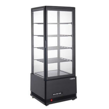 Glasad fyrkantig SARO SC 100 AV Kylmonter med svarta kanter och hyllplan.