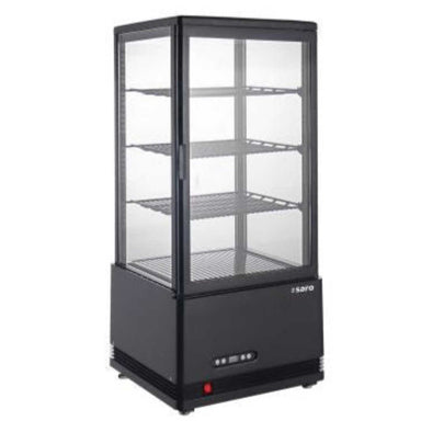 SARO SC 80 AV Kylmonter med fyra trådhyllor och svart bas.