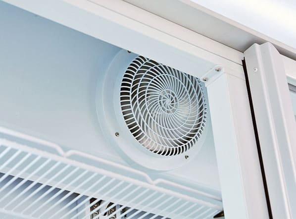 Invändig fläkt i Cool Head DC 1050 Displaykyl