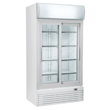 Frilagd bild på Cool Head DC 800S Displaykyl med skjutdörrar.