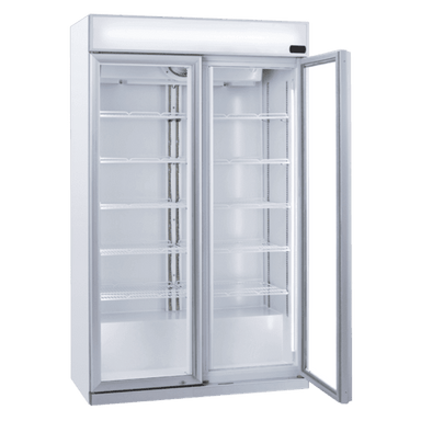 Vit modell av Cool Head DC 1050C Dryckeskyl med en öppen dörr