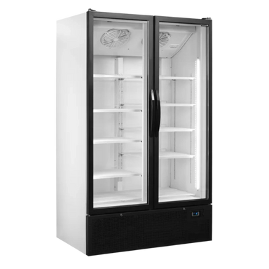 Tefcold FS1202H Displaykyl i tomt läge med belysning och justerbara hyllor