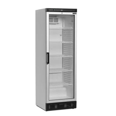 Tefcold FS1380 hög kyl med glasdörr och fem justerbara hyllor