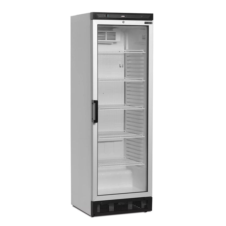 TEFCOLD FS1380 hög kyl med glasdörr och fem justerbara hyllor