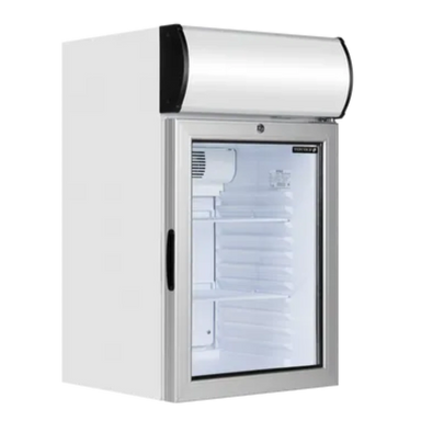 Tefcold FS80CP Displaykyl med tomma hyllor och ljus toppskylt.